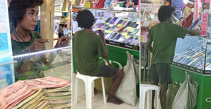 Man Who Looks Like Beggar Buys Smartphone With Cash And Didn'T Even Try To Nego The Price - World Of Buzz