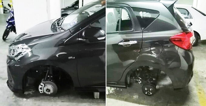 Myvi Tyres Now Targeted By Thieves In Penang For Their Resale Value, Drivers Urged To Be Careful - World Of Buzz