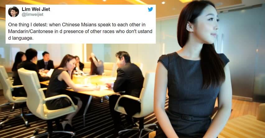 Netizen Says Chinese M'Sians Shouldn'T Speak Mother Tongue In Front Of Other Races - World Of Buzz