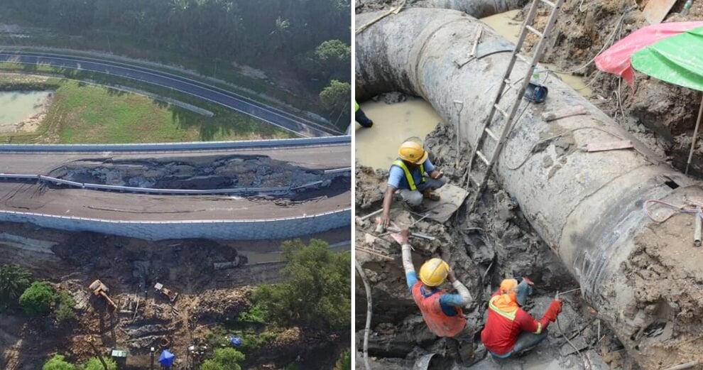Photos Show Extent Of Damage To Collapsed Expressway That Caused Unexpected Water Shortages In Klang - World Of Buzz