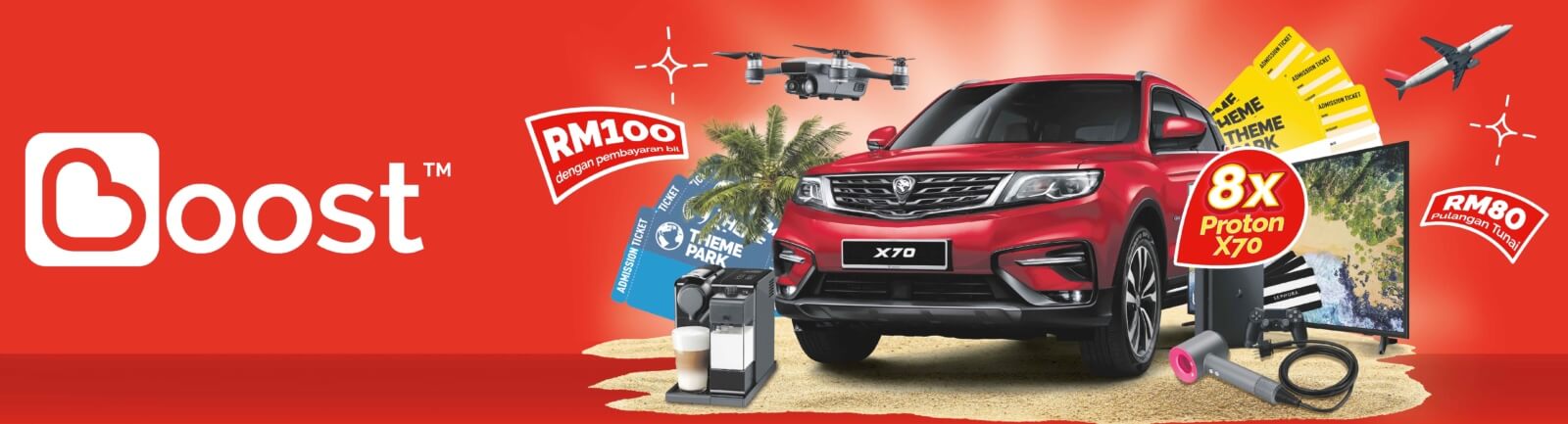 [Test] From Now Until 18 Aug, Pay With Boost To Win 8 Proton X70 Cars &Amp; Other Prizes Worth Up To Rm2.5 Mil! - World Of Buzz