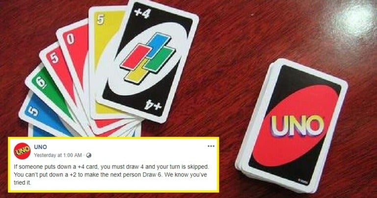 UNO Confirms That You re Not Allowed to Stack Draw 2 Draw 4 to Skip
