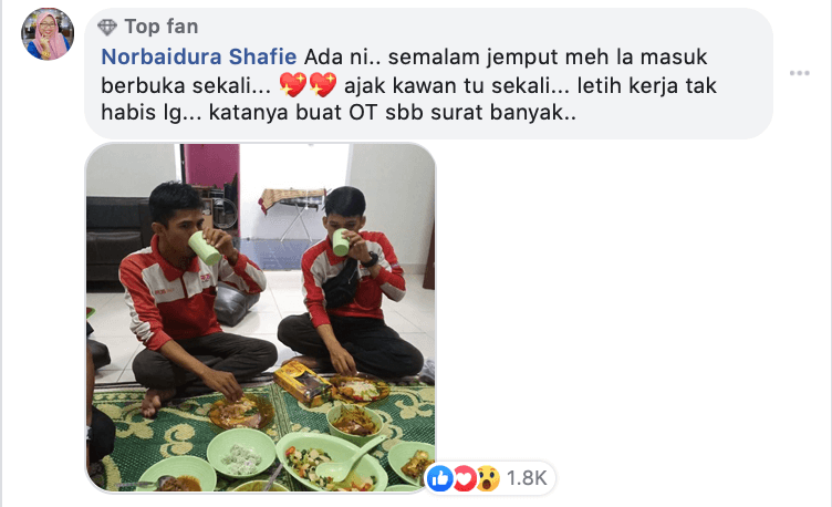 Viral Photo Shows The Reality Of Hardworking Abang Postmen Who Didn't Have Time To Berbuka At Home - WORLD OF BUZZ