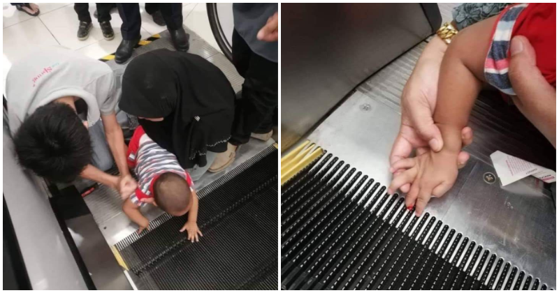 Small Child Gets Finger Stuck In Escalator Skirting In Bintulu Shopping Mall - World Of Buzz