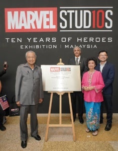 Tun Mahathir and Tun Siti at first ever Marvel Studios Exhibition Launch