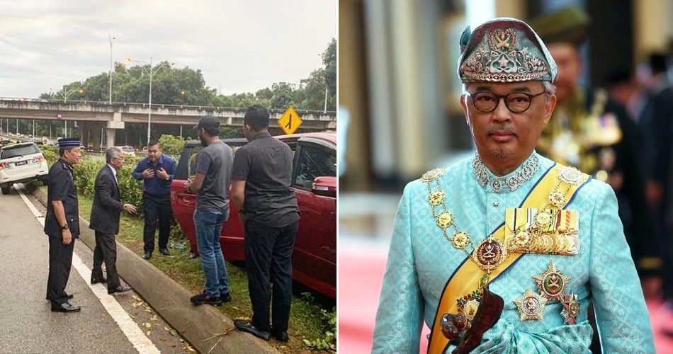 Agong Wins Netizens' Hearts By Going Out Of His Way To Help An Accident Victim in Putrajaya - WORLD OF BUZZ