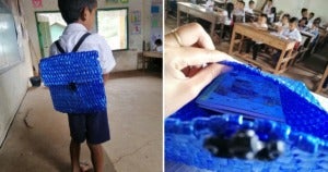 Father Can't Afford To Buy His Son A School Bag, So He Made One Using Only Raffia String - World Of Buzz 5