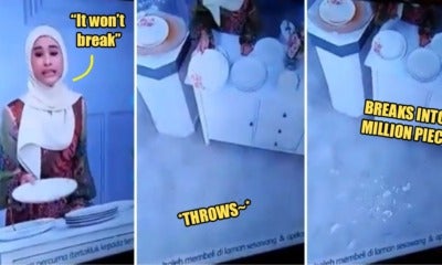Go Shop Guest-Host Suffers Product Malfunction During Demo, Breaks Unbreakable Plate On M'Sian Television - World Of Buzz 2