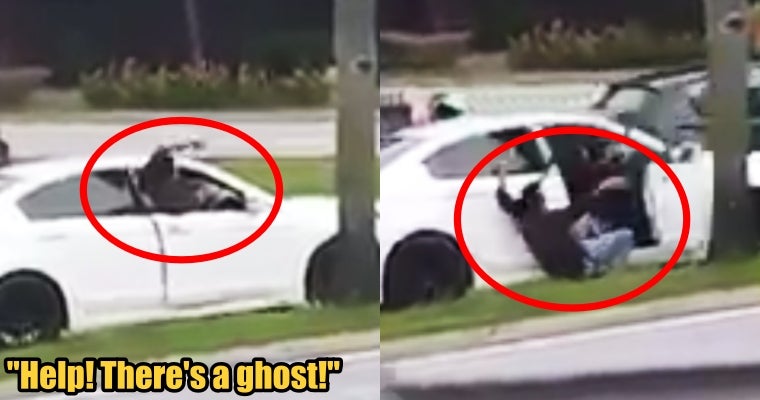 Man Flails His Arms Running And Asking For Help Because There'S A Ghost In His Car - World Of Buzz 1