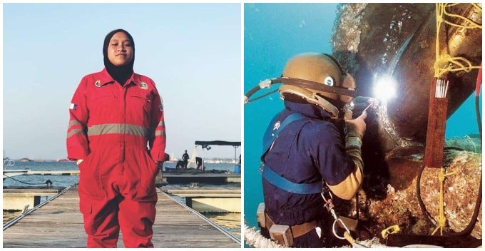 This Iron Woman Is The First Female Underwater Welder In Malaysia World Of Buzz
