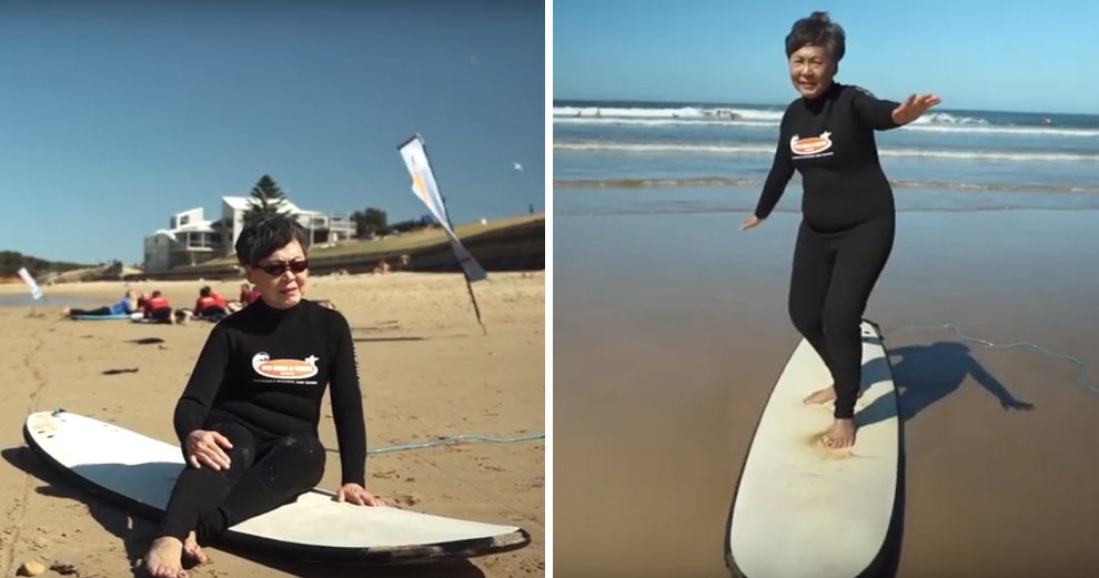 [Test] Watch: This Video of an Ah Ma Surfing in Melbourne is 'Making Waves' Across Social Media! - WORLD OF BUZZ