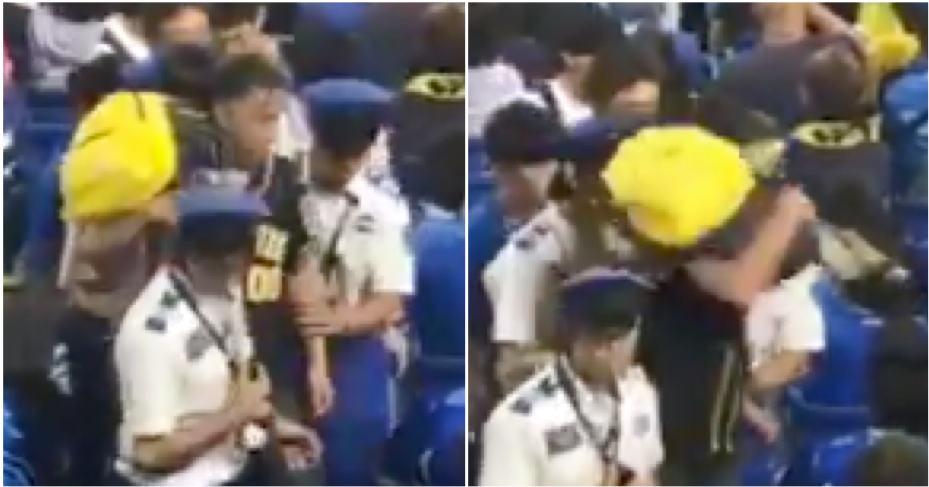 Dad Literally Uses Son As A Weapon To Hit A Rival Fan At The Stadium - World Of Buzz 1