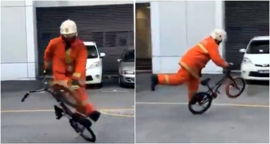 Firefighter Shares Sick Bmx Flatland Moves On Facebook Whilst In Full Gear - World Of Buzz 4
