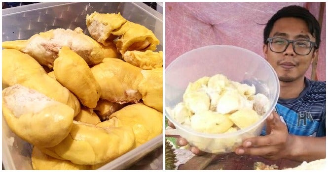 This Seller in Kedah Sells Durian Fruit Without The Skin for Only RM 25 Per Kilo - WORLD OF BUZZ
