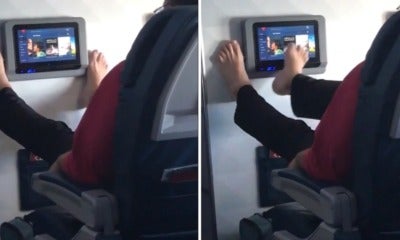 Video Of Passenger Using His Feet To Browse In-Flight Entertainment Grosses Netizens Out - World Of Buzz