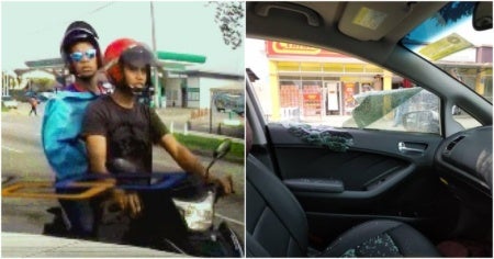 watch 2 motorcyclists smash womans car window grabs her handbag at gombak traffic light world of buzz 5 1 e1562659799613