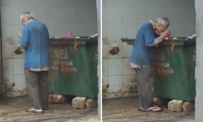 Watch: Heartbreaking Video Shows Skinny Old Man Scavenging For Food In Ipoh Dumpster - World Of Buzz 2