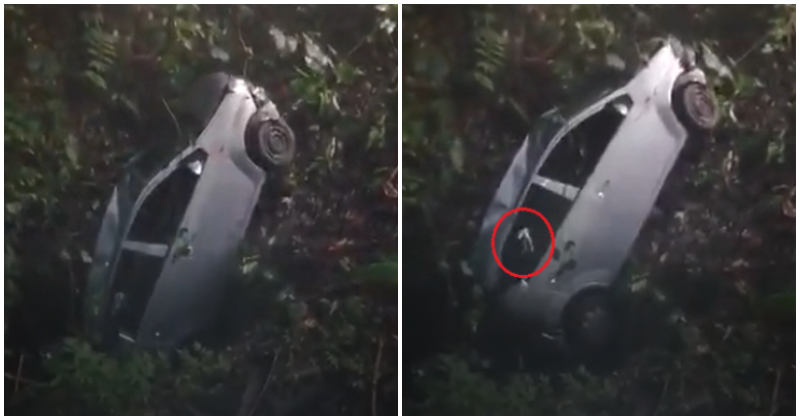 Ghost Hand In Appears In Video Showing Car Being Pulled Out Of Ravine In Gombak, Netizens Speculate - WORLD OF BUZZ