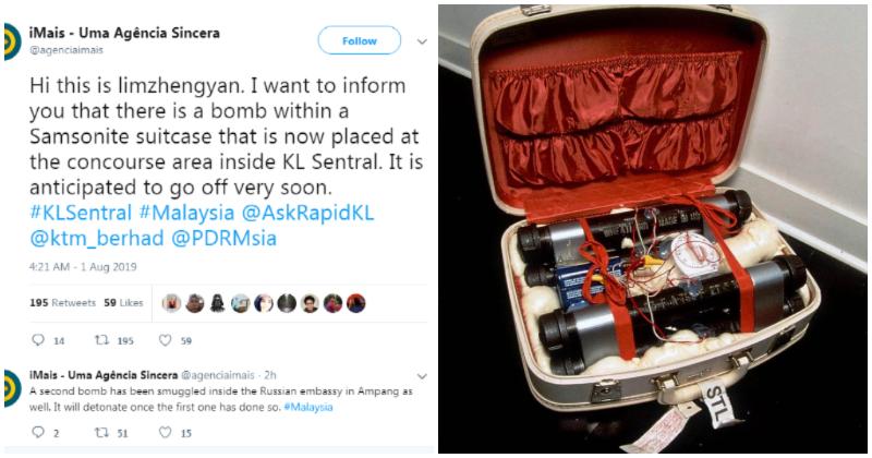 BEWARE: Bomb Threats Have Been Made, Locations Include KL Sentral & The Russian Embassy - WORLD OF BUZZ 1