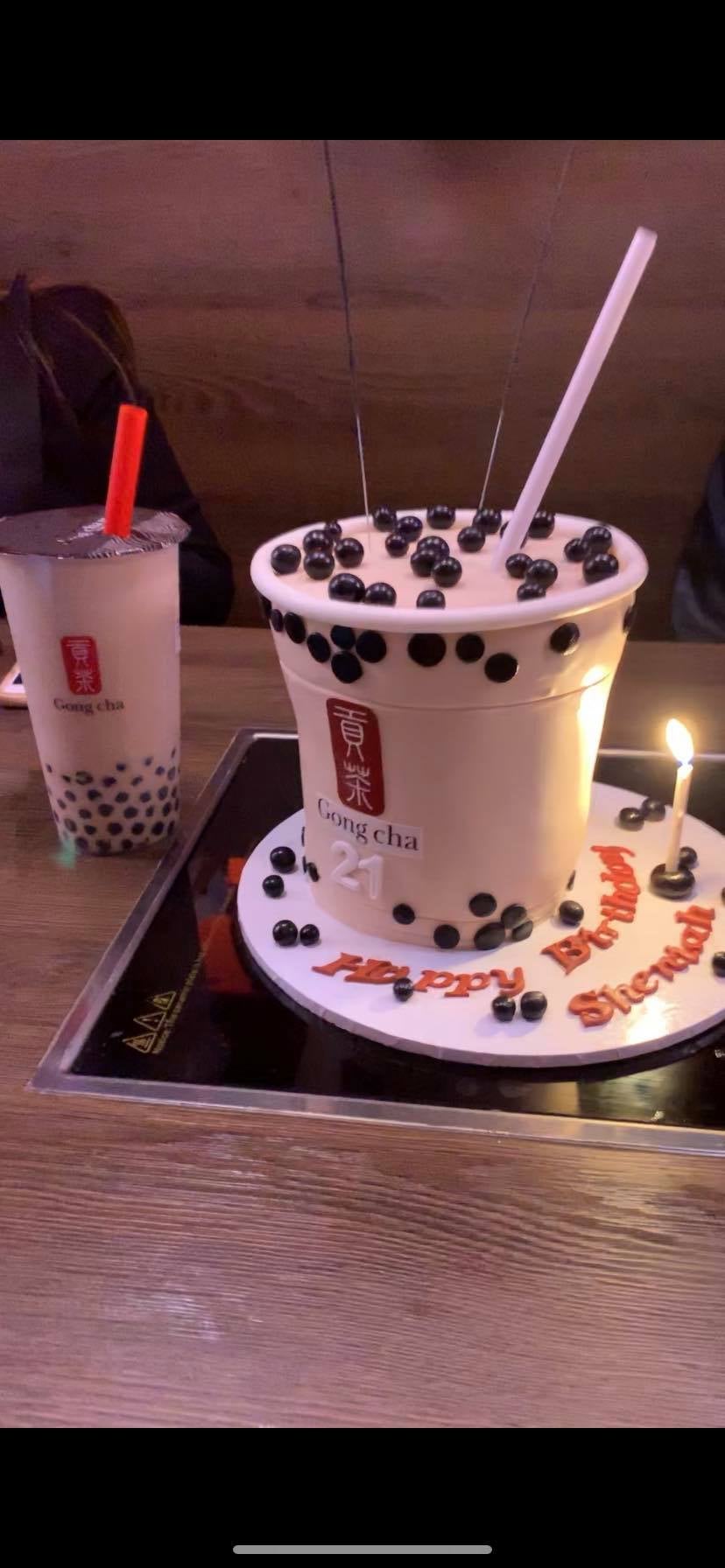 Girl Surprised with 3D Boba Themed Cake on Her 21st Birthday - WORLD OF BUZZ