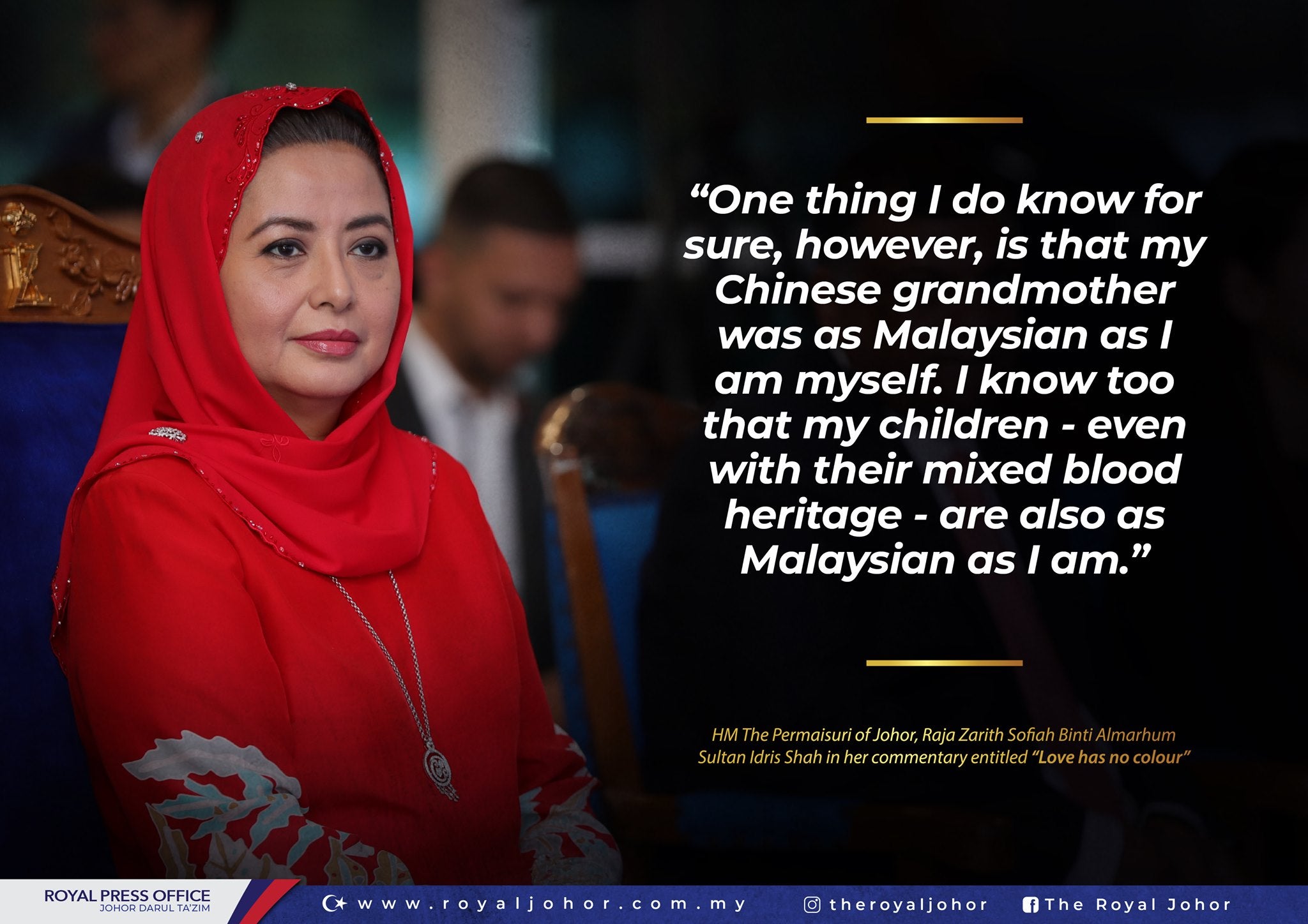 “Love Sees No Colour” - Permaisuri of Johor Honours Her Maternal Chinese Grandmother In A Heartfelt FB Post - WORLD OF BUZZ 2