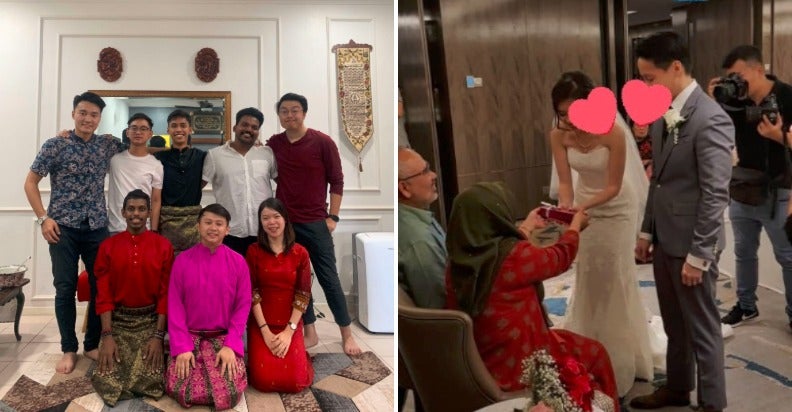 M'sian Girl Embraces Malayalee Culture By Donning Saree With Her Hijab For Her Bridesmaid Duties - WORLD OF BUZZ