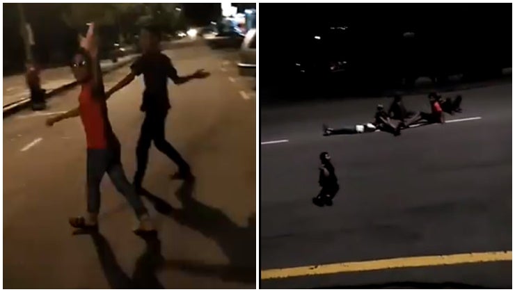 Netizens Are Outraged At These Kurang Ajar Teenagers Shooting At Oncoming Traffic With Slingshots, Tempting Cars To Hit Them By Lying Down On Roads - World Of Buzz 2