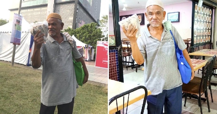 Old Malaysian Man Travels Over 100km To & Fro To Sell Salted Fish In Order to Support Sick Wife - WORLD OF BUZZ 4