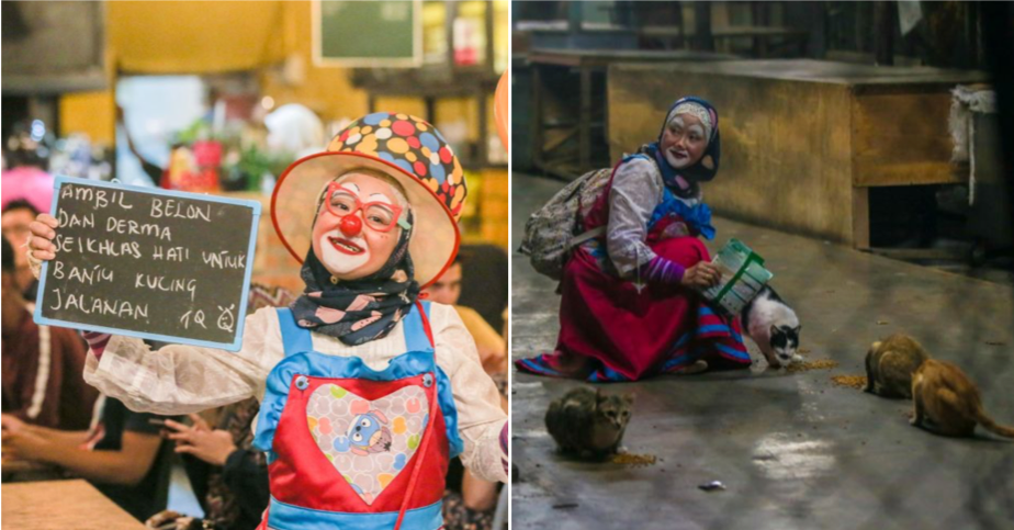 To Care For Stray Cats And Dogs, Perak Lady Dresses Up As A Clown For Funds - World Of Buzz 4