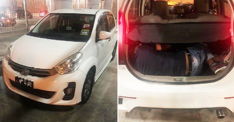 Two Malaysian Women Tries To Smuggle Man Hidden In Myvi Boot Out Of Singapore - World Of Buzz 1