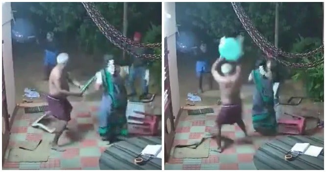 Watch: Badass Uncle &Amp; Aunty Fight Off Knife-Wielding Robbers With Slippers &Amp; Chairs - World Of Buzz