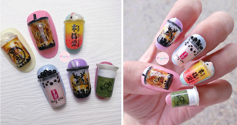 You Can Now Profess Your Love For Bubble Tea By Getting a 3D Nail Design At This Salon - WORLD OF BUZZ