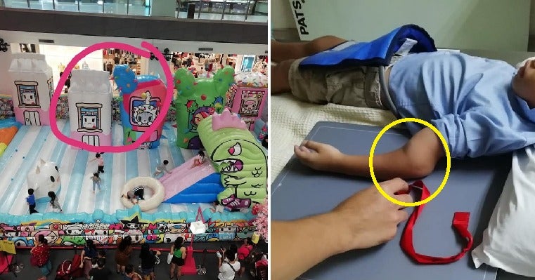 4Yo Boy Fractures His Arm After Bully Pushes Him At Bouncy Castle In Johor Mall - World Of Buzz 2