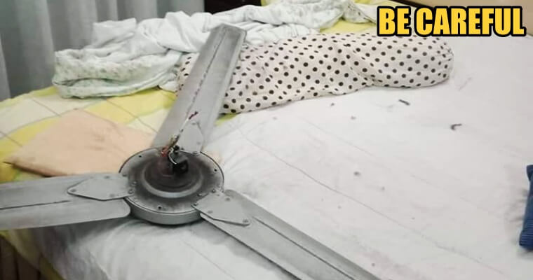 A Ceiling Fan Breaks And Falls, Almost Injures 62-Year-Old Shah Alam Woman - World Of Buzz 2