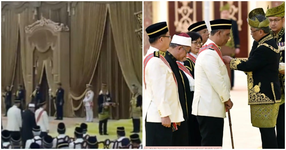 Agong Walks Down From Dais To Confer Award To M'sian Datuk With Walking Difficulties - WORLD OF BUZZ