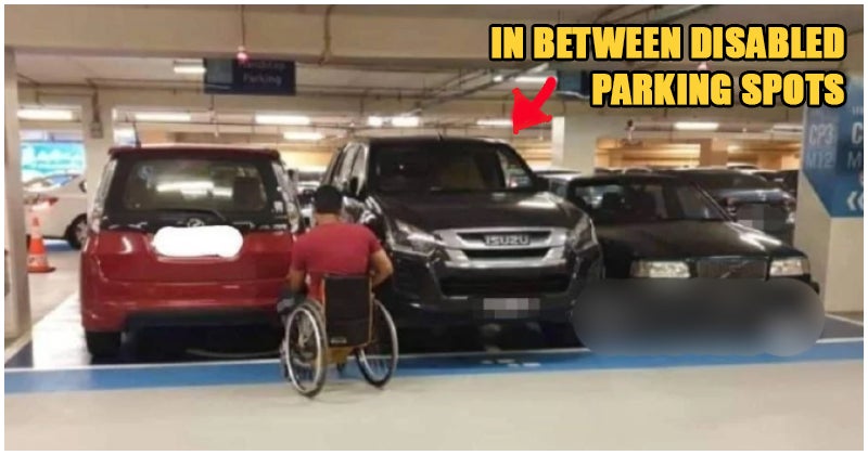 Disabled Man Couldn't Enter Car in Subang Mall Parking Because of This Seriously Rude Pickup Truck - WORLD OF BUZZ