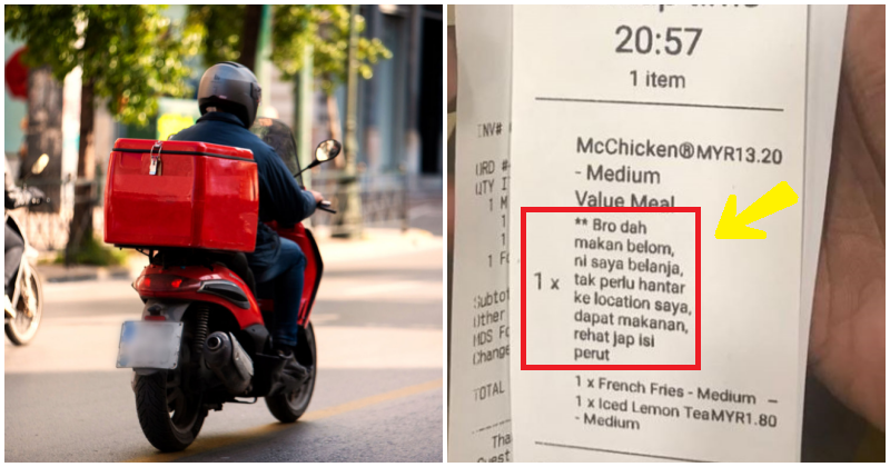 Kind M'Sian Belanja Random Food-Delivery Man Lunch, Asked Him To Rest &Amp; Eat - World Of Buzz 2