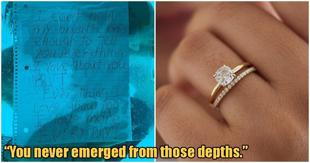 Man Proposes To His Gf Underwater, She Says Yes But He Drowns Before He Makes It Out - World Of Buzz