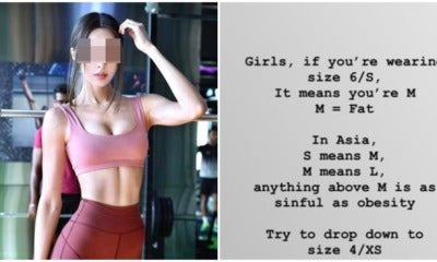 M'Sian Influencer Says Girls Who Wear Size 'M' Are Fat, Stirs Up Anger Among Netizens - World Of Buzz