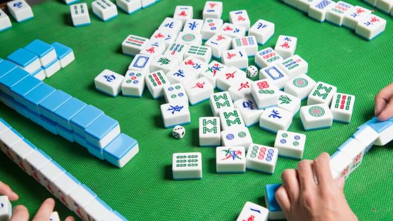 playing mahjong
