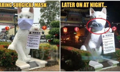 The Haze Is So Bad In Sarawak That Even The Iconic Kuching Statue Is Wearing A Mask - World Of Buzz 3