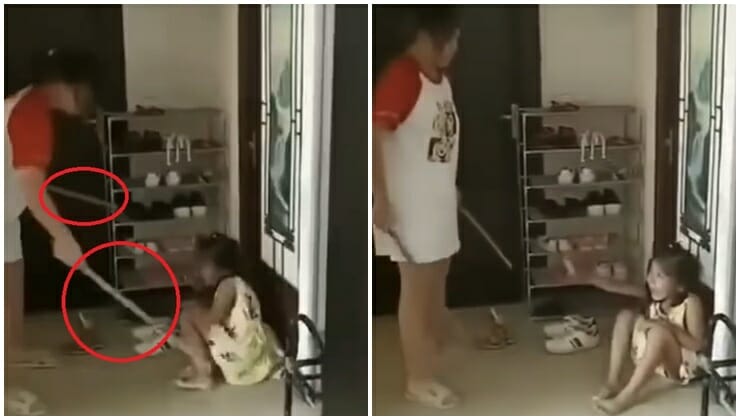 Woman Filmed Hitting And Kicking Children Using Rod Despite Their Desperate Cries For Her To Stop - WORLD OF BUZZ 1