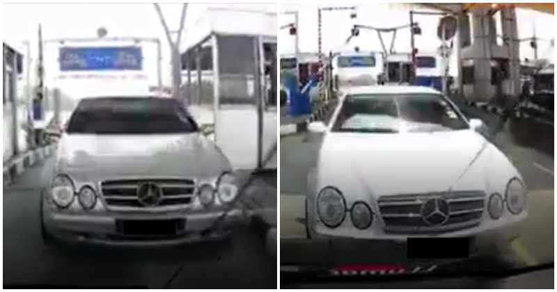 Watch: Cheapskate M'sian Driving Luxury Car Tailgates Another Car Through Toll To Av - WORLD OF BUZZ