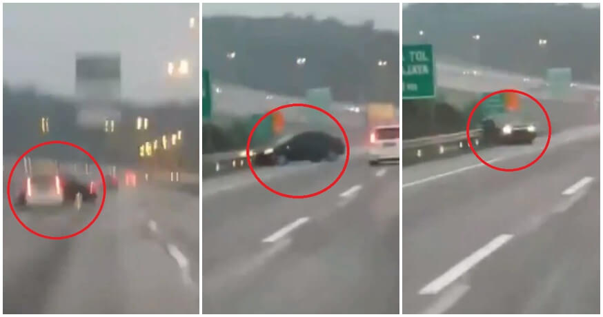Blue Myvi Takes Out Two Other Vehicles While Driving Recklessly On KESAS Highway - WORLD OF BUZZ