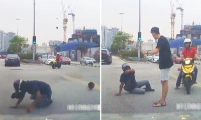 Motorcyclist Pretends To Get Hit By Car At Old Klang Road So He Can Scam Money From Driver - World Of Buzz 4