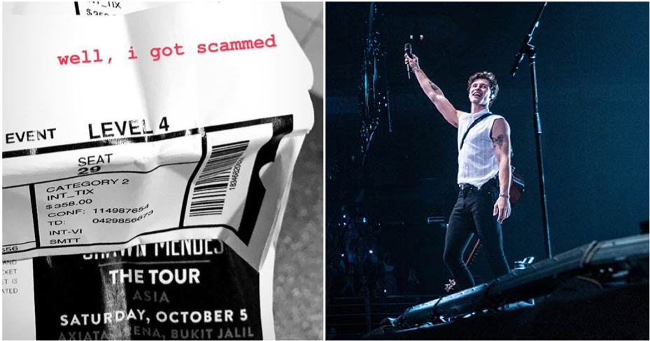 M'Sian Girl Got Scammed With Fake Rm800 Shawn Mendes Concert Tickets - World Of Buzz