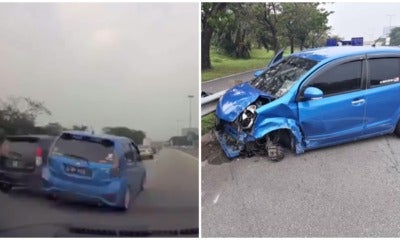 Reckless Myvi Causes 2 Other Vehicles To Crash On Kesas Highway - World Of Buzz