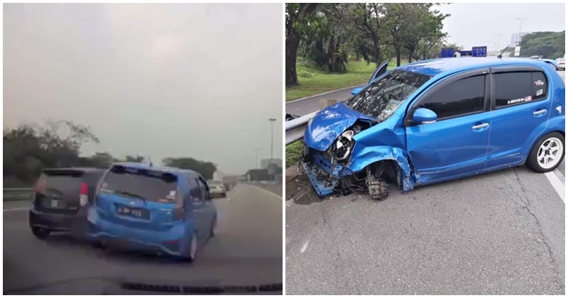 Reckless Myvi Causes 2 Other Vehicles To Crash On Kesas Highway - World Of Buzz