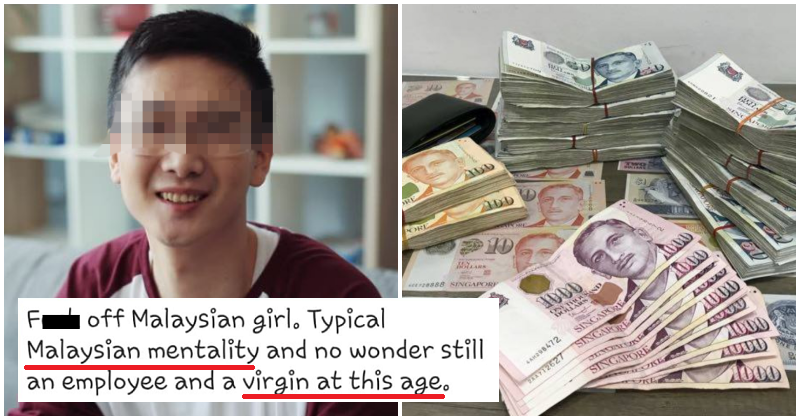 S'Porean Guy Can'T Handle Rejection, Insults M'Sian Girl While Flaunting Rm1 Million Bank Account - World Of Buzz