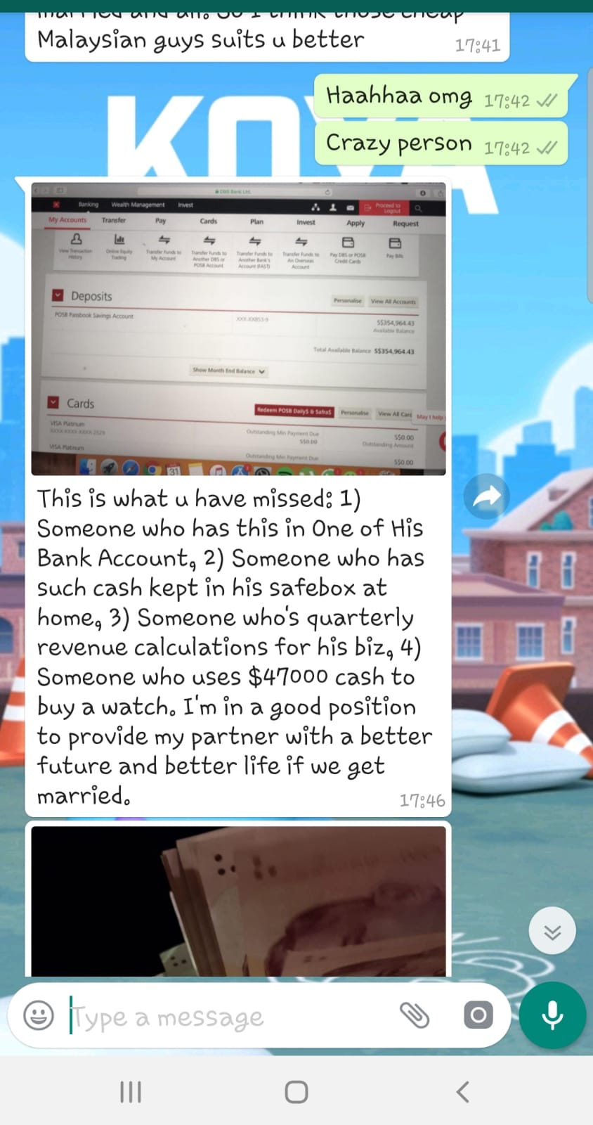 S'porean Guy Insults M'sian Girl After She Rejects Him, Flaunts Rm1 Million In Bank &Amp; Luxury Watch - World Of Buzz 3